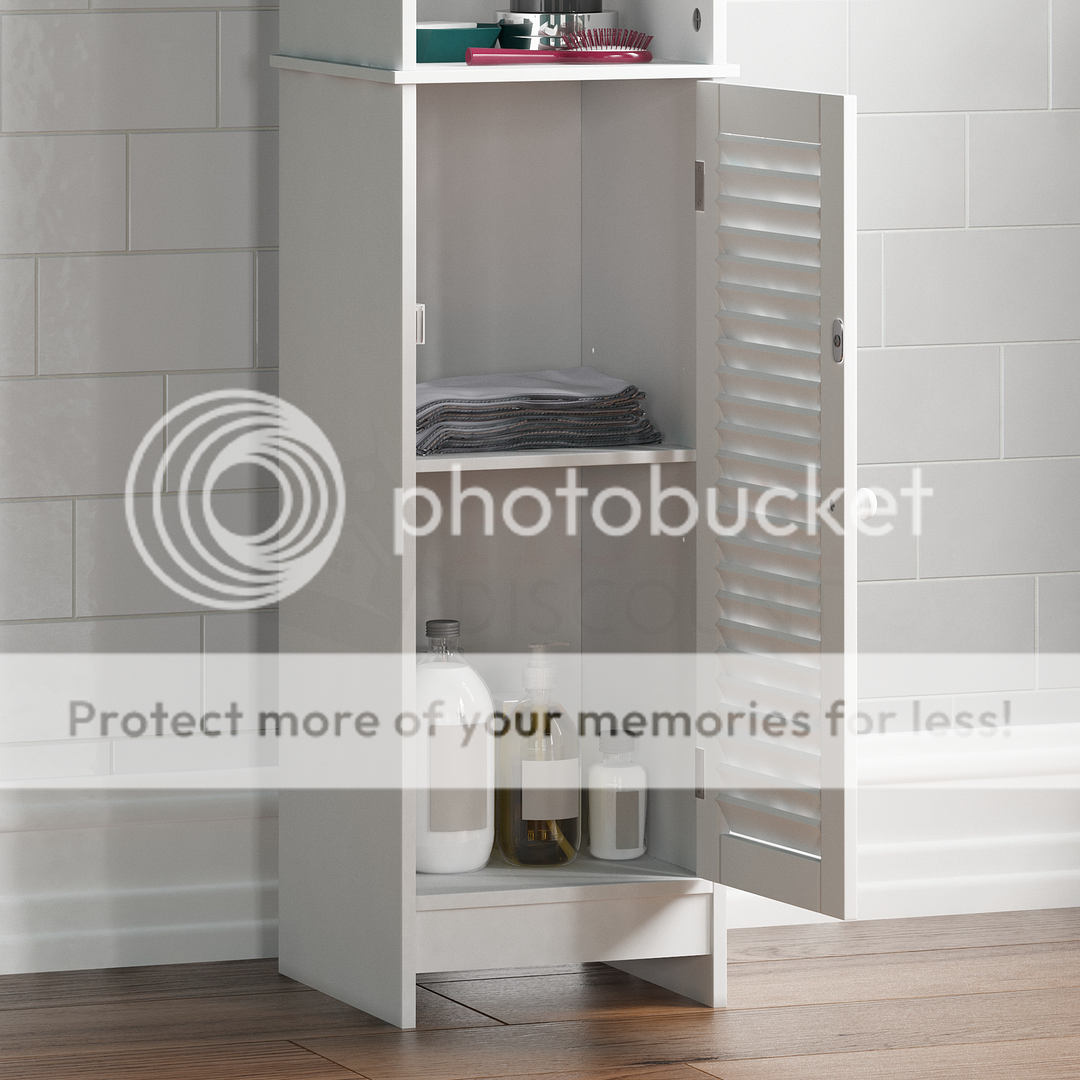 Bathroom Cupboard Tallboy Drawers Storage Furniture White